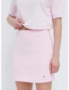 Φούστα Guess χρώμα: ροζ