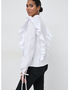 Βαμβακερή μπλούζα Silvian Heach γυναικεία, χρώμα: άσπρο