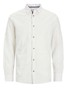 JACK & JONES Πουκαμισο Jjlinen Blend Detail Shirt Ls 12248580 C-N100 white