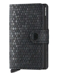 Δερμάτινο πορτοφόλι Secrid Miniwallet Hexagon Black χρώμα: μαύρο