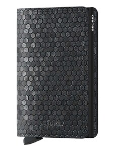 Δερμάτινο πορτοφόλι Secrid Slimwallet Hexagon Black χρώμα: μαύρο