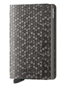 Δερμάτινο πορτοφόλι Secrid Slimwallet Hexagon Grey χρώμα: γκρι