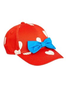 Παιδικό βαμβακερό καπέλο μπέιζμπολ Mini Rodini Hearts χρώμα: κόκκινο 0