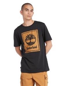TIMBERLAND STACK LOGO SHORT SLEEVE TEE TB0A5WQQP56-P56 Μαύρο