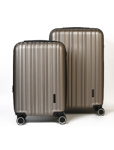 WORLDLINE Σετ βαλίτσες 2 τεμαχίων καμπίνας & μεσαία σε σαμπάνι από ABS & Polycarbon CHA275 - 2752-SM-33