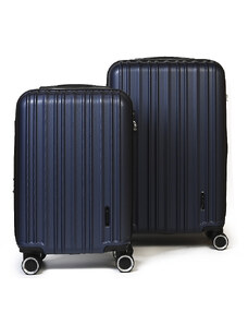 WORLDLINE Σετ βαλίτσες 2 τεμαχίων καμπίνας & μεσαία σε μπλέ από ABS & Polycarbon BL275 - 2752-SM-03