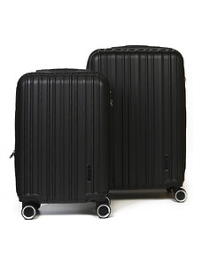 WORLDLINE Σετ βαλίτσες 2 τεμαχίων καμπίνας & μεσαία σε μαύρο από ABS & Polycarbon 27SMBL - 2752-SM-01