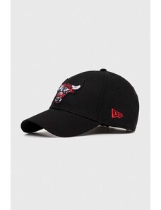 Βαμβακερό καπέλο του μπέιζμπολ New Era χρώμα: μαύρο, CHICAGO BULLS