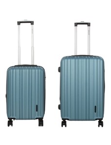 WORLDLINE Σετ βαλίτσες 2 τεμαχίων καμπίνας & μεσαία σε σιέλ από ABS & Polycarbon 275MAR - 2752-SM-44