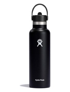 Θερμικό μπουκάλι Hydro Flask 21 Oz Standard Flex Straw Cap Black χρώμα: μαύρο, S21FS001