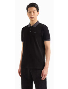 Emporio Armani Polo μπλούζα κανονική γραμμή μαύρο