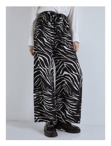 Celestino Παντελόνα με δέσιμο σε animal print μαυρο για Γυναίκα