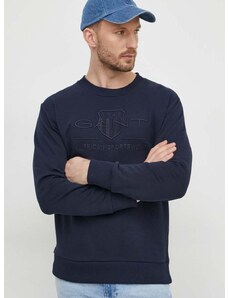Βαμβακερή μπλούζα Gant χρώμα: ναυτικό μπλε