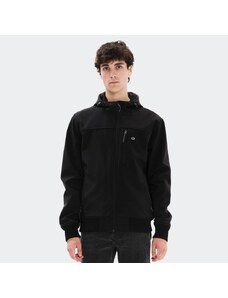 Emerson Ribbed Jacket with Hood BLACK