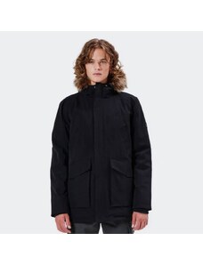 EMERSON Men's Long Jacket with Fur on Hood BLACK