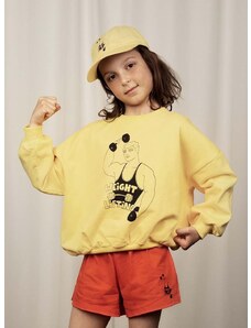 Παιδική βαμβακερή μπλούζα Mini Rodini Weight lifting χρώμα: κίτρινο 0