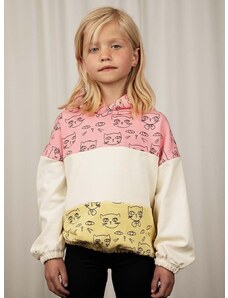 Παιδική βαμβακερή μπλούζα Mini Rodini Cathlethes χρώμα: ροζ, με κουκούλα 0