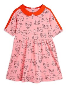 Παιδικό βαμβακερό φόρεμα Mini Rodini Cathlethes χρώμα: ροζ 0