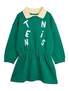 Παιδικό βαμβακερό φόρεμα Mini Rodini Tennis χρώμα: πράσινο 0
