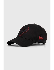 Βαμβακερό καπέλο του μπέιζμπολ New Era Chicago Bulls χρώμα: μαύρο, CHICAGO BULLS
