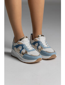 LOVEFASHIONPOINT Sneakers Γυναικεία Γαλάζια με Υφή Τζιν Δερματίνη