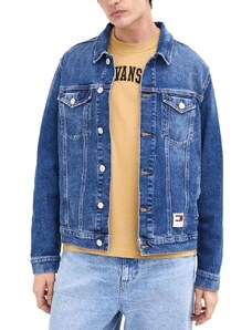 TOMMY HILFIGER Tommy Jeans ανδρικό denim dark jacket cotton regular fit dm0dm18242-1bk