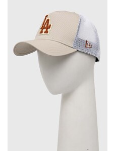 Καπέλο New Era χρώμα: μπεζ, LOS ANGELES DODGERS