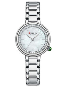 Curren W C9089 Silver White Curren Γυναικείο Ρολόι με Μεταλλικό Μπρασελέ