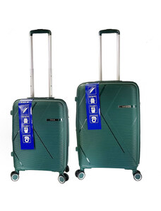 RCM Βαλίτσες Ταξιδιού Πράσινο με 4 Ρόδες Σετ 2τμχ