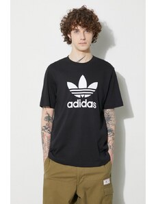Βαμβακερό μπλουζάκι adidas Originals Trefoil ανδρικό, χρώμα: μαύρο, IU2364
