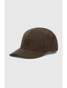 Βαμβακερό καπέλο του μπέιζμπολ C.P. Company Gabardine χρώμα: πράσινο, 16CMAC282A006288A