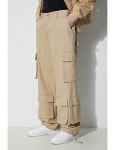Βαμβακερό παντελόνι Represent Baggy Cargo Pant χρώμα: μπεζ, MLM521.494
