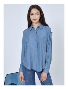 Celestino Μονόχρωμο πουκάμισο με τσέπη μπλε ραφ για Γυναίκα