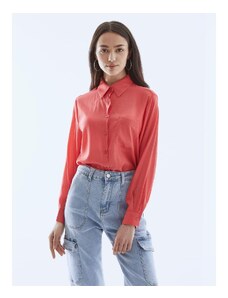 Celestino Μονόχρωμο πουκάμισο με τσέπη κοκκινο ανοιχτο για Γυναίκα