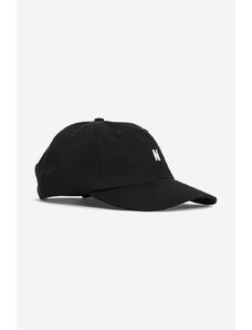 Βαμβακερό καπέλο του μπέιζμπολ Norse Projects χρώμα: μαύρο