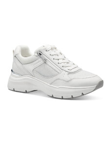 Tamaris White Γυναικεία Ανατομικά Δερμάτινα Sneakers Λευκά (1-23734-42 100)