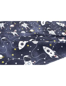 Dimcol ΠΑΝΑ ΦΑΝΕΛΑ bebe Galaxy Travel 90 80X80 Blue 100% Cotton Flannel
