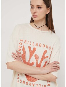 Βαμβακερό μπλουζάκι Billabong BILLABONG X CORAL GARDENERS γυναικείο, χρώμα: μπεζ