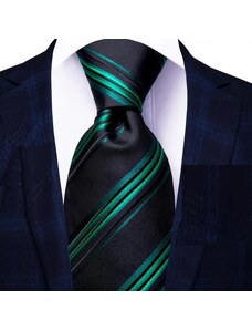 ΟΕΜ Επίσημη γραβάτα μαύρη πράσινη ριγέ