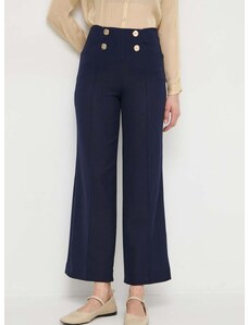 Βαμβακερό παντελόνι Luisa Spagnoli χρώμα: ναυτικό μπλε