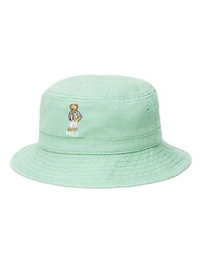 Παιδικό βαμβακερό καπέλο Polo Ralph Lauren χρώμα: πράσινο