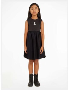 Παιδικό φόρεμα Calvin Klein Jeans χρώμα: μαύρο