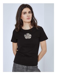 Celestino T-shirt με πέρλες μαυρο για Γυναίκα