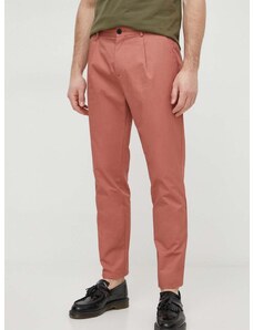 Βαμβακερό παντελόνι Sisley χρώμα: ροζ