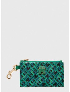 Δερμάτινο πορτοφόλι Tommy Hilfiger γυναικεία, χρώμα: πράσινο