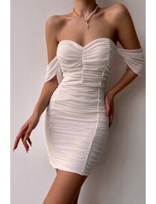 Joy Fashion House Roy μίνι φόρεμα με cups στο στήθος λευκό