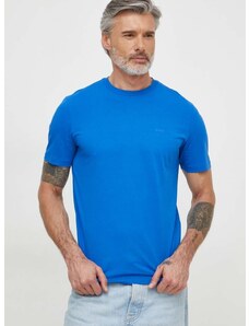 Βαμβακερό μπλουζάκι BOSS ανδρικά, χρώμα: τιρκουάζ