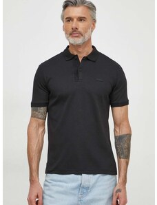 Βαμβακερό μπλουζάκι πόλο Calvin Klein χρώμα: μαύρο