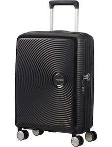 American Tourister Soundbox Spinner Expandable Βαλίτσα Καμπίνας με ύψος 55cm σε Μαύρο χρώμα