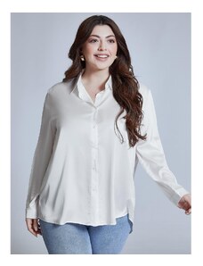 Celestino Ασύμμετρο σατέν πουκάμισο λευκο για Γυναίκα